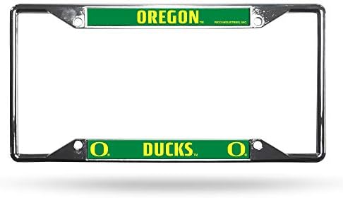 Rico Industries NCAA Oregon Ducks Kolay Görünüm Krom Plaka Çerçevesi, Gümüş, 6 x 12,25-inç