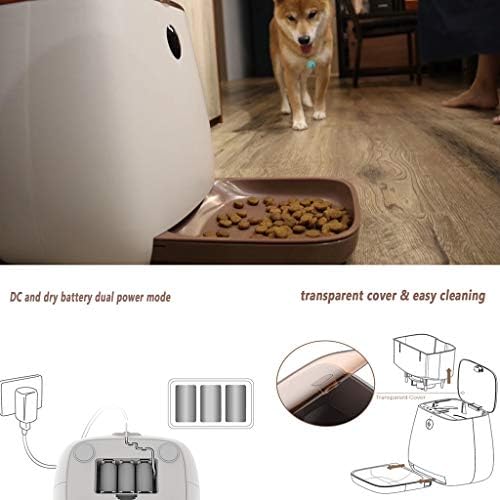 haoyunlai Wx-Otomatik Kedi Besleyici, Kediler ve Köpekler için Evcil Hayvan Gıda Dağıtıcısı, Kedi Zamanlayıcı Besleyici, 6L Çift