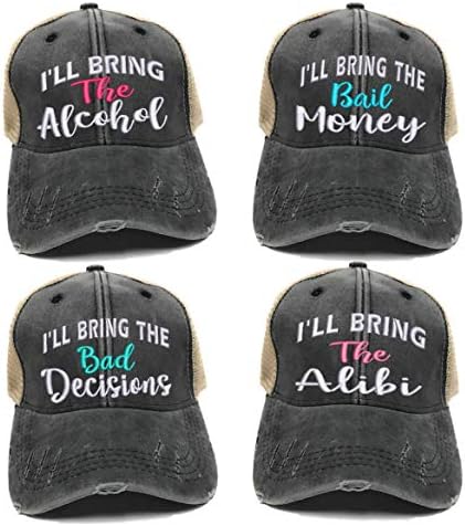 Özel Şapkalar Alkolü Getireceğim Kötü Kararlar Kamyon Şoförü Yetişkin Sıkıntılı Erkek Kadın Topu Şapkası Ayrı Olarak Veya Set