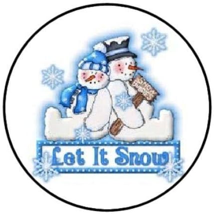 marka olmadan 48 Set Zarf Mühürler Etiketleri İZİN Kar Noel Kardan Adam Mavi 1.2 Yuvarlak