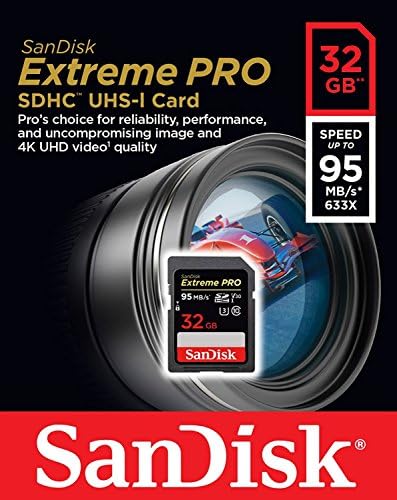 SanDisk Extreme Pro 32 GB SDHC UHS-I Hafıza Kartı Canon EOS R3 Aynasız fotoğraf makinesi ile Çalışır 4 K V30 Sınıf 10 ( SDSDXXG-032G-GN4IN)