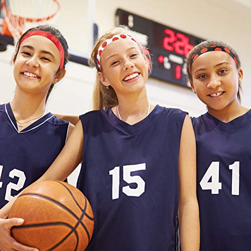 4 Adet Kızlar kaymaz Basketbol Kafa Bandı Ayarlanabilir Basketbol Hairband Kızlar Spor Saç Aksesuarları (Siyah, Mor, Kırmızı,