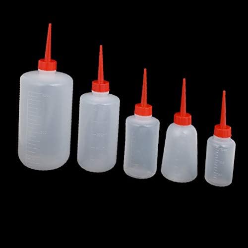 X-DREE Plastik Çoklu Kapasite Keskin Ağız Sıvı Depolama Şeffaf Şişe Konteyner Seti (Juego de recipientes de plástico transparente
