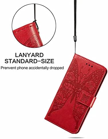 FlipBird Cüzdan Kılıf ile Uyumlu Huawei Onur Oynamak 4 T Pro PU Kelebek Kabartmalı cüzdan Kılıf ile kart tutucu/Kickstand / Kordon