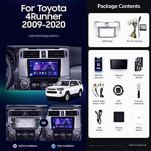 ADMLZQQ Android 10 Araba Stereo Toyota 4 Runner 5 N280 2009-2020 için, 9 İnç Dash Kafa Ünitesi İnternet Radyo Destek DSP Ses