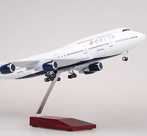 47 cm Delta Uçak Modeli Boeing 747 Uçak Yolcu Uçağı Modeli ile tekerlek ile ışıkları