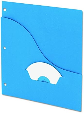 Pendaflex PFX32902 Essentials Eğik Çizgi Cep Proje Klasörleri, 3 Delik, Mektup, Mavi (25'li Paket)