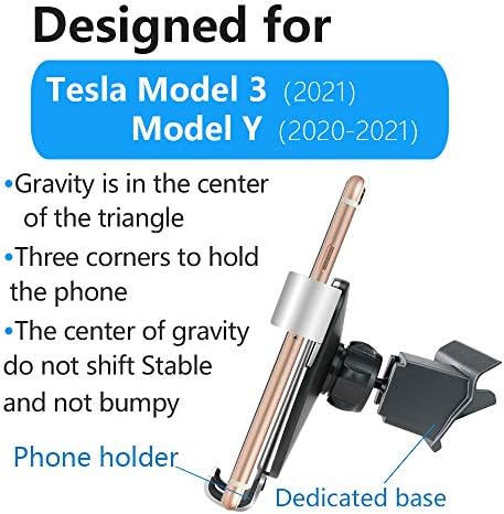 LUNQIN Araç telefonu tutucu için 2020-2021 Tesla Model Y ve 2021 Tesla Model 3 [Büyük Telefonları ile Kılıf Dostu] Oto Aksesuarları