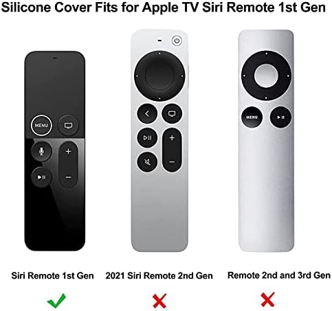 Apple TV 4K/5. ve 4. Nesil ile Uyumlu 2 Paket Uzaktan Kılıf - Auswaur Darbeye Dayanıklı Silikon Uzaktan Kapaklı Kılıf Apple TV