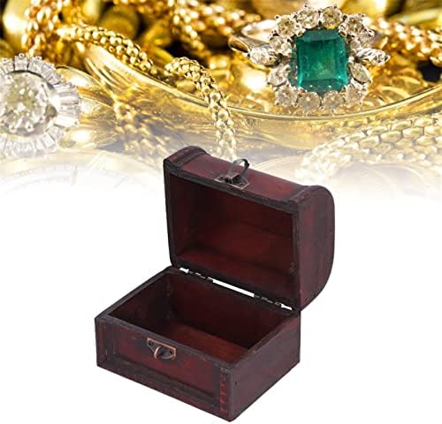 Shanrya Retro Ahşap Kutu, Küçük Eşyaları Saklamak için Retro Ahşap Mücevher Kutusu