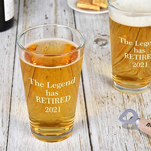 Efsane Emekli Oldu 2021 Bira Bardağı 15Oz, Komik Emekli Bira Bardağı Bardağı Onun için Patron İş Arkadaşı Arkadaşı Baba Anne