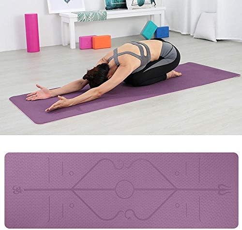 Yoga Mat Kaymaz Yoga mat 1830 610 6mm TPE Yoga mat hattı ile Pozisyon Kayma Halı paspaslar spor salonu matı Spor Başlayanlar