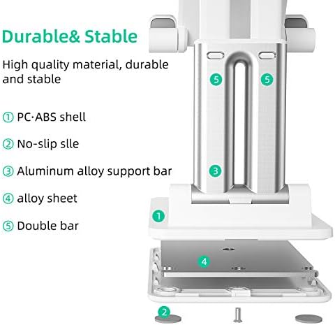Katlanabilir Tablet Standı, Ayarlanabilir Yükseklik Pad Standı: Uzatılabilir Katı Masaüstü Standı Tutucu Dock Tablet ile Uyumlu