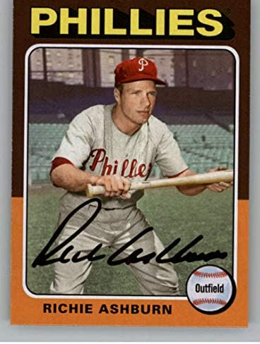 2019 Topps Arşivleri Beyzbol 158 Richie Ashburn Philadelphia Phillies (1975 Topps Tasarım) Resmi MLB Ticaret Kartı