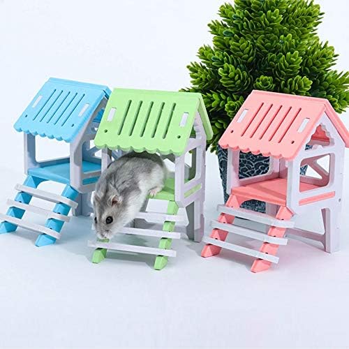 lEIsr00y Hamster Evi Hamster Oyuncaklar Hamster Aksesuarları Hamster Kafesi Aksesuarları Hamster Şeyler Ahşap Ev Chinchilla Hamster