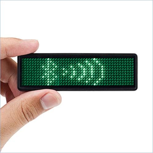 Coolbird Yeşil LED Adı Etiketi, şarj Edilebilir Kablosuz Bluetooth LED Adı Rozeti Reuseable Fiyat Etiketi 44x11 Piksel Dijital