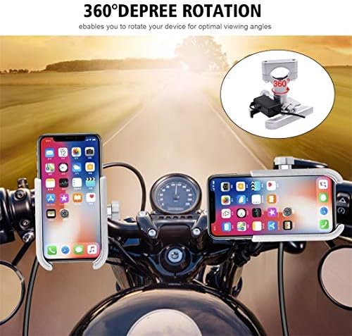 Cep Telefonu Standı CS-856C1 Motosiklet Dönebilen Ücretli Alüminyum Alaşım Cep Telefonu Tutucu, Gidon Versiyonu (Siyah) (Renk