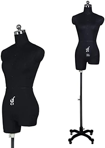 AWJ Kadın Manken Uydurma Manken Dikiş, Siyah Terzi Kukla / Yarım Vücut Torso Mankenler / Kadın Elbise Formu Mankeni Yüksekliği