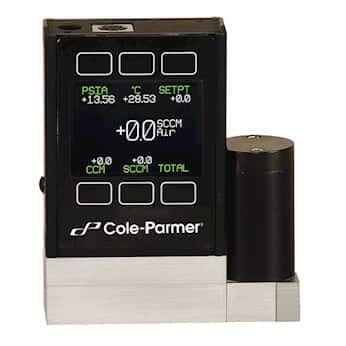 Cole-Parmer Gaz Kütle Kontrolörü, 500 SCCM, Renkli TFT Ekranlı ve 303 SS Bağlantı Parçaları
