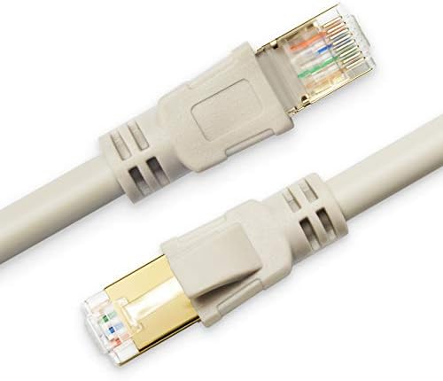 CAT 8 Ethernet Kablosu, 1.5 ft 2 Paket Yüksek Hızlı 40Gbps 2000MHz Morandi Renkli CAT8 Kablosu, Oyun, Yönlendirici, PC için Altın