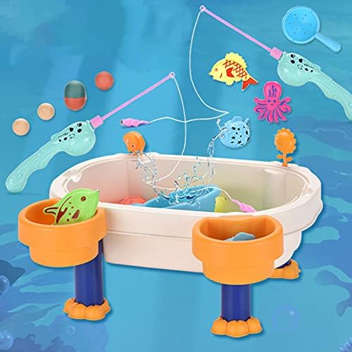 Yıju Komik Balıkçılık Masa Oyuncakları Renkli Manyetik balık Tabağı Masa Oyunu Oyun masası Erken Eğitim Geliştirme banyo Oyuncakları