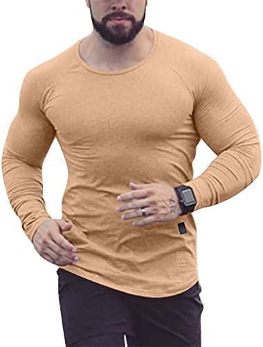 Ryehack erkek kas T-Shirt atletik spor salonu uzun kollu Tee moda egzersiz ince Fi gömlek