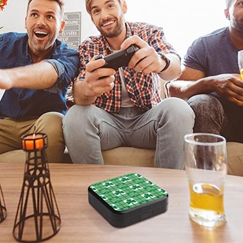 Zümrüt Yeşil Shamrocks Oyun Kartı Durumda Taşıma saklama kutusu ile 24 kart tutucu için Nintendo Anahtarı