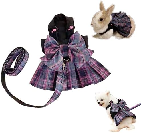 Köpek Elbise, Köpek Koşum ve Tasma Seti, Küçük Büyük Köpekler için Köpek Kedi Bunny Tavşan Giysileri Elbiseler