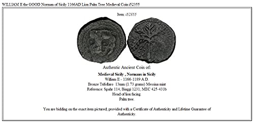 1 bilinmeyen WİLLİAM II Sicilya'nın iyi Normanı 1166AD Aslan Mezhebi_in_description İyi