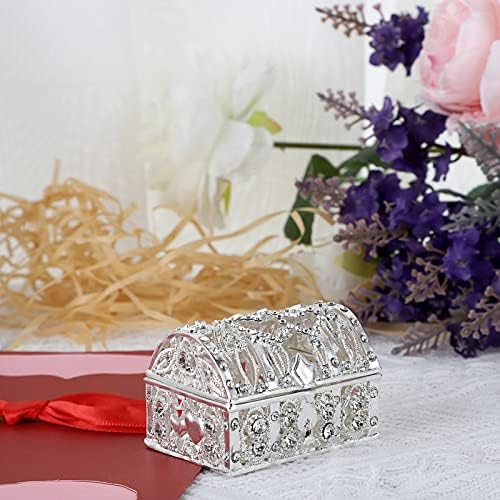 ELLDOO hazine sandığı Kutusu Çiçek Kazınmış Mücevher Kutusu Düğün Kutusu Hatıra Kutusu Yüzük Küpe Küçük Biblo Depolama Organizatör