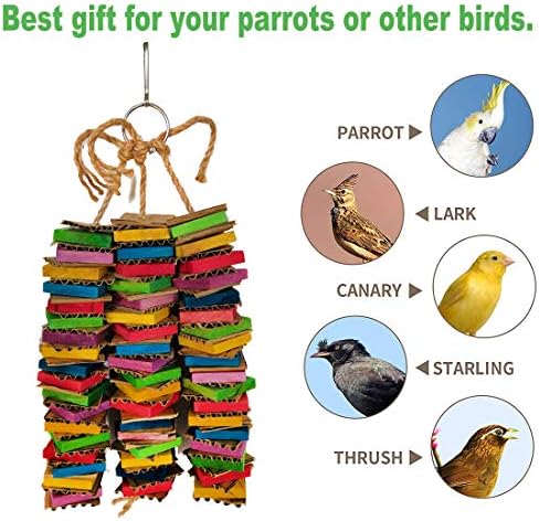 Orta Kuşlar için Papağan Oyuncakları, Karton Kuş Oyuncakları Afrika Gri Papağan Oyuncakları, Küçük Orta Papağanlar ve Kuşlar
