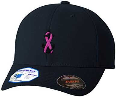 Erkekler ve Kadınlar için Özel Flexfit Şapkalar Meme Kanseri Şerit ve Çapa Nakışı