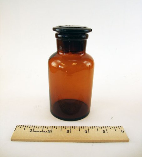 Reaktif Şişesi, Amber Cam, Geniş Ağız, 250 ml / 8 Oz