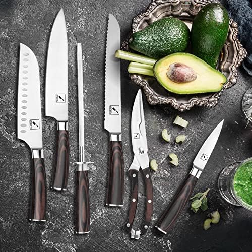 Bıçak Seti, ımarku 16-Pieces Premium Mutfak Bıçak Seti, Blok ve Bıçak Kalemtıraş ile Alman Paslanmaz Çelik Bıçak Seti