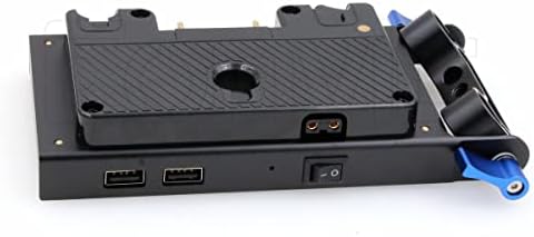 Eonvic V-Montaj V Kilit Pil Plaka Güç Kaynağı Adaptörü ile 15mm Çubuk Kelepçe ve 3 Adet Varil DC Güç Kablosu için Blackmagic