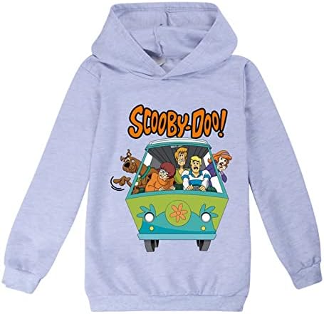 Waroost Unisex Çocuklar Scooby-Doo Çekin Hoodies Erkek Kız Kapşonlu Uzun Kollu Kazak (2-16Y)