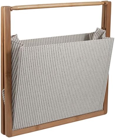 Milward Deluxe Katlanır El Sanatları Depolama Sepeti-Beyaz Çizgili Stil-46,5 x 31 x 43 cm
