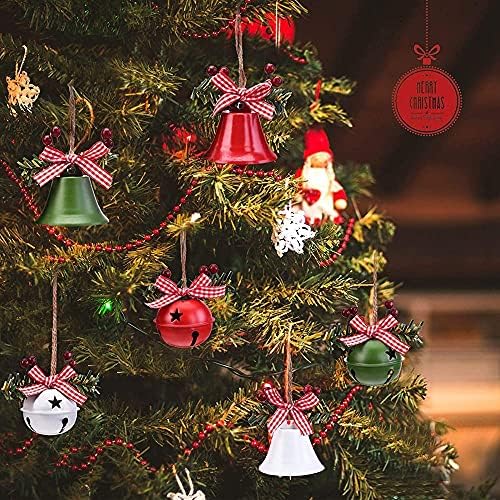 Baıtu Noel Jingle Bells Süsler, Yıldız Kesikler Noel Ağacı Bells Kolye ile Holly Berry, noel Tatil Parti Malzemeleri için Noel
