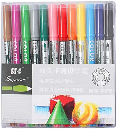 12 Renkler Akrilik Boya işaretleme kalemleri, Su Bazlı Çift başlı Boya İşaretleyiciler, Prim Su Geçirmez Kalıcı Boya resim kalemi