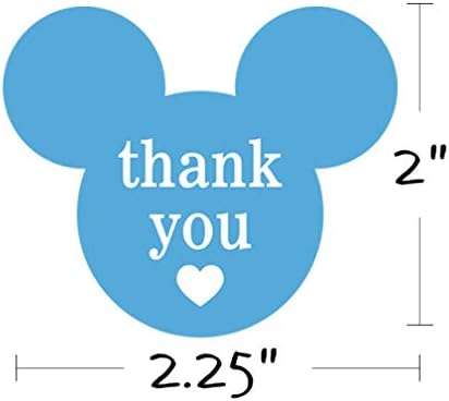 2.25 x 2 Mickey bir Fare Çıkartmalar, Mickey / Minnie Teşekkür Ederim Çıkartmalar, Mickey Inspired Fare Kulak Etiketleri Teşekkür