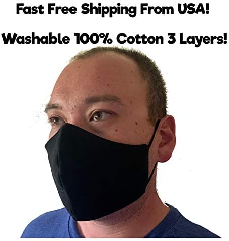 Yetişkin %100 % Pamuk Yüz Maskesi 2 Paket Yıkanabilir Kullanımlık 3 Katmanlar El Yapımı Ağız ve Yüz Kapak Koruma Unisex Renk