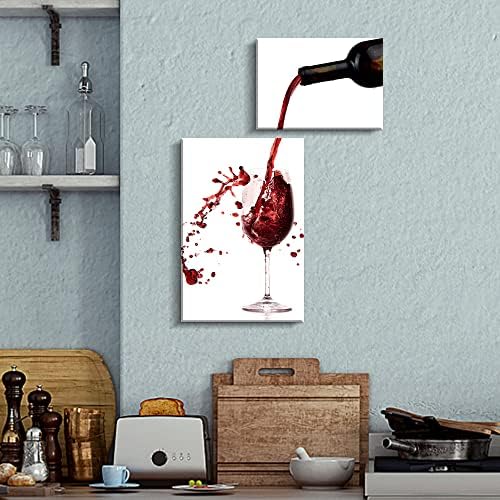 Şarap Duvar Dekor için Mutfak Modern Mutfak Duvar Sanatı Yemek Odası Duvar Dekor için 2 Paneller Şarap Tuval Sanat Ev Mutfak