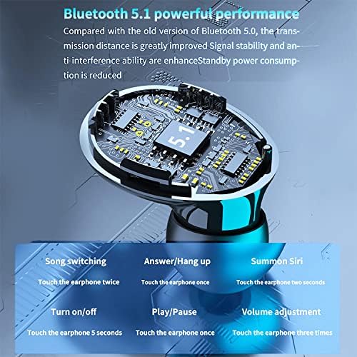 TWS Bluetooth 5.1 Kulaklık 2000mah Su Geçirmez Şarj Kutusu, Dahili Mikrofon Gürültü Önleyici Kablosuz Kulaklıklar, Ipx7 Kablosuz