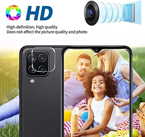[3+3 Paket] Samsung Galaxy A12(6.5) Cam Ekran Koruyucu + Kamera Lens Koruyucu, Temperli Cam Ekran Koruyucu [9 H Sertlik] [HD
