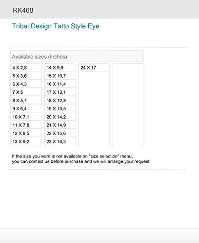 Çıkartma Etiket Kabile Tasarım Dövme Tarzı Göz 4 X 2,8