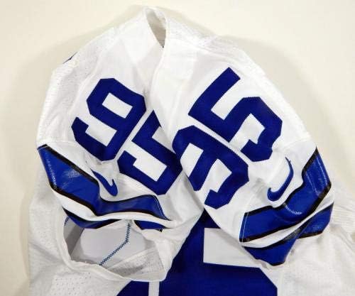 2012 Dallas Cowboys Lavar Edwards 95 Oyunu Yayınlandı Beyaz Jersey Londra Haşhaş-İmzasız NFL Oyunu Kullanılmış Formalar