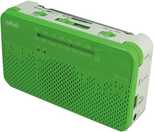 Slive - 4U (Yeşil) Kendi Kendine Çalışan Bir Şarj Cihazı, NOAA Hava Durumu Radyosu, Acil Durum Akıllı Telefon Şarj Cihazı, Şarj