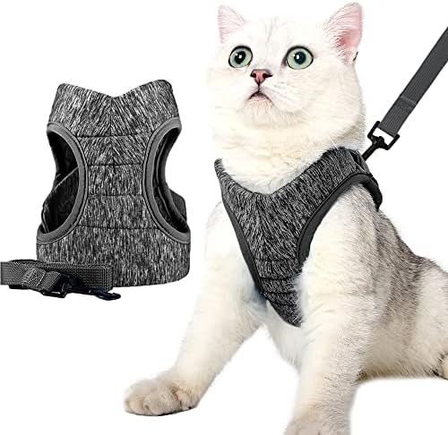 Cohtsoki Kedi Koşum ve Tasma Seti Yürüyüş için, Kaçış Geçirmez Yelek Tasması Kediler için, Ultra Hafif Nefes Yumuşak Ceket