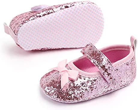 Bebek Kız Sequins Prenses Ayakkabı Flats Ilmek Yumuşak Taban Kaymaz Toddler Ilk Yürüteç Parti Elbise Ayakkabı Prewalker