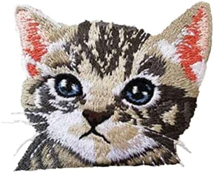 Kedi Işlemeli Yama Sevimli Hayvan Kedi Rozeti Aplike Cep Yama Demir on Karikatür Yamalar için Giysi Sticker